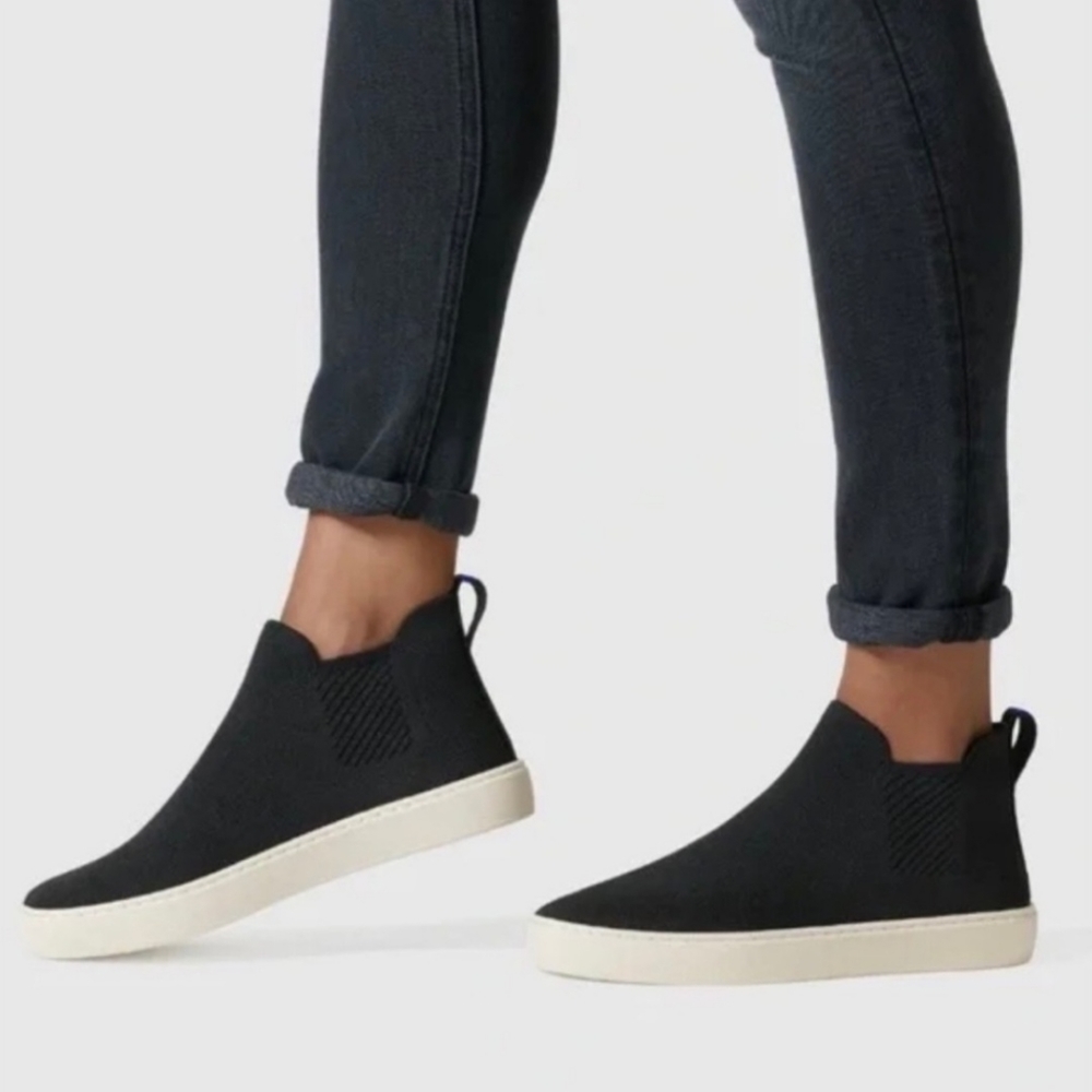 Rothy's 'The Chelsea' Boot Sneakers Black High Top Pull On